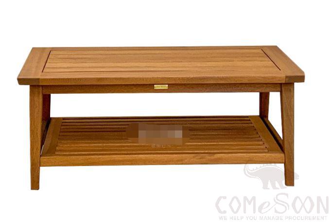 Outdoor Solid Wood Coffee Table-120*53cm, Solid Wood, 120*53*43cm