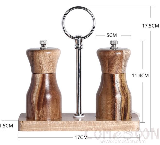 Acacia Salt and Pepper Mill Set 3 Pcs