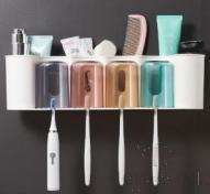 Wall-Mounted Four-Tier Toothbrush Holder, PP, 10.5*41.5*11
cm