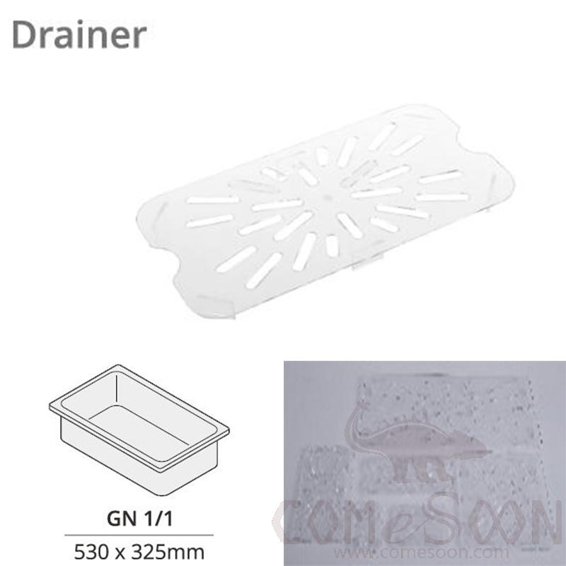 1/1 Gn Pan Drain Board Drainer, Clear PC, 530*325mm