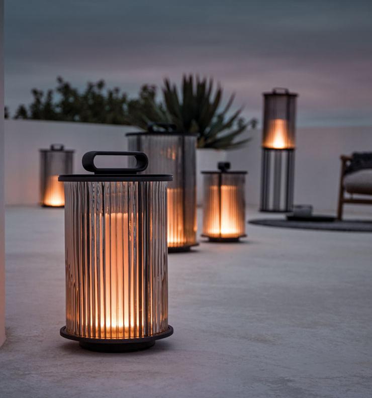 Solar&rechargeable Battery Pillar Light-Large D32*H56cm