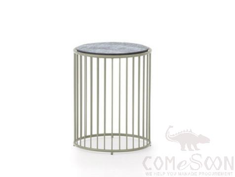 Outdoor Coffee Table-Φ45cm, Aluminum Alloy+ Rock Board, Φ45*50cm