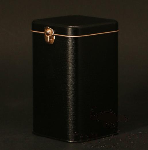 Locking Tea Can, Tinplate, Black, 80*80*135mm