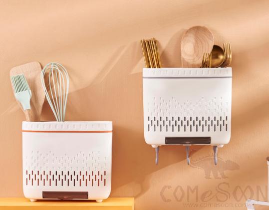 Wall-Mounted Dust-Proof Multifunctional Chopsticks Cage (Without Cover), PS, 19*8.5*18cmcm