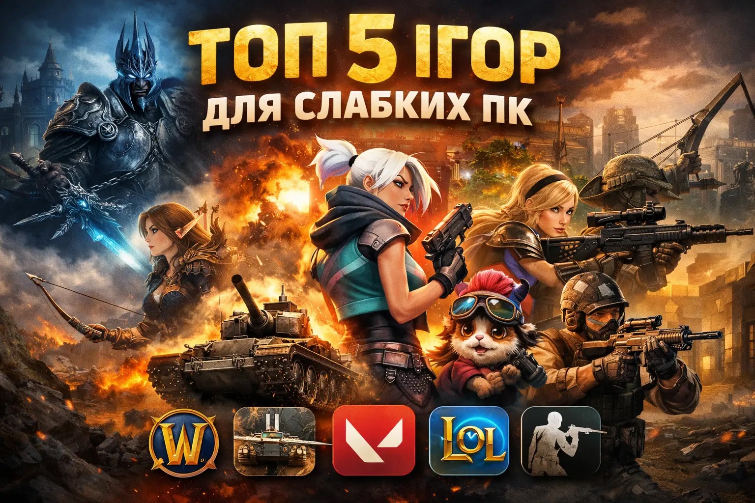 «Народний» геймінг: ТОП-5 безкоштовних онлайн-ігор для слабких ПК