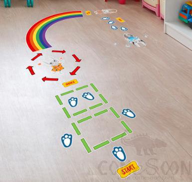 Children's Floor Sticker Interactive Game, L30*W60cm * 2pcs
