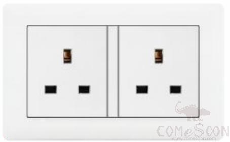 Double 13a Square Corner Socket