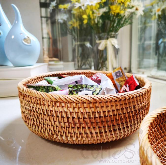 Cane Woven Storage Basket, D26*H9cm product image