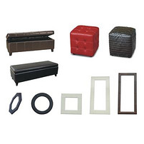 Ottoman & Leather Frame