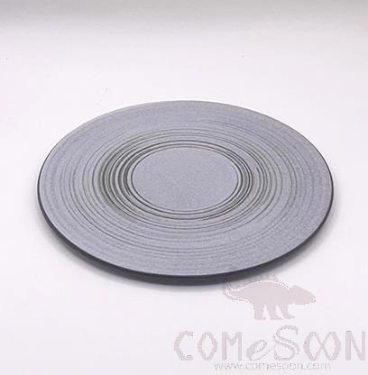 Black Clay White Glaze Series 10" Auspicious Plates, Ø25.8*H1 cm