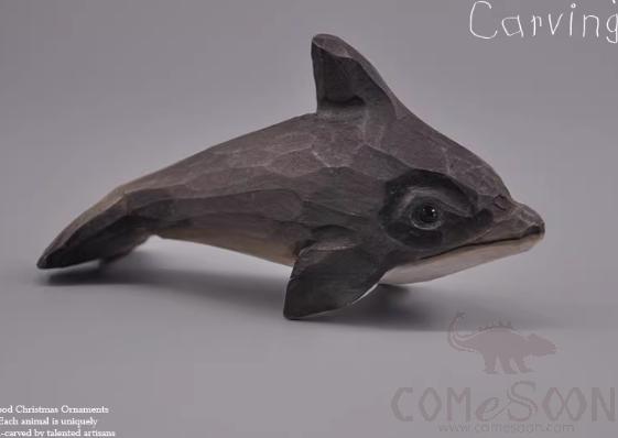 Dolphin Wooden Carving