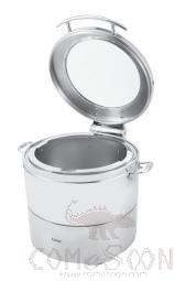 Round Glass Lid Induction Soup Station, 12L