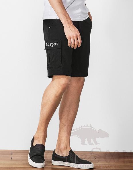 Men's Five-Point Short, Cotton, Black