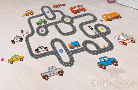Children's Floor Sticker Interactive Game, L30*W90cm * 2pcs