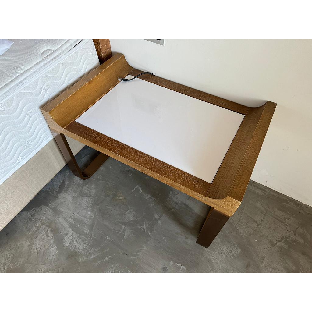 Bedside Table, Aluminum+ Ash Wood+ Artificial Stone, 750*450*450mm