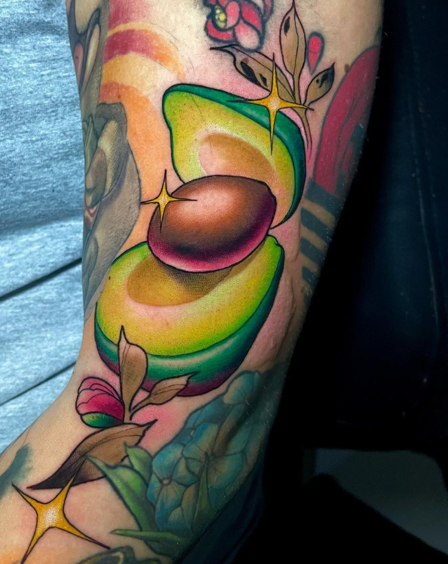 An Opened Avocado Tattoo Designs