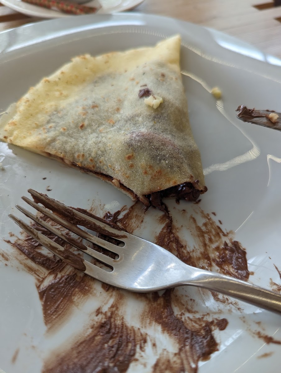 Crepe with chocolate praline and banana