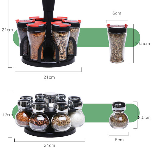 Title 1, Rotary Seasoning Storage Spice Bottle Rack Kitc...