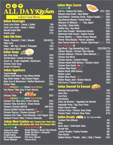 Extra Class Cafe menu 