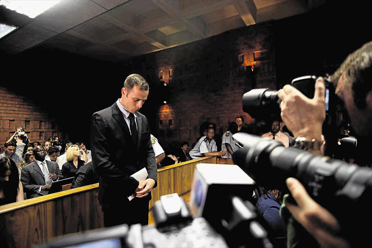 Oscar Pistorius in the Pretoria Magistrates court. File photo.