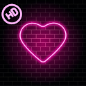 Neon hearts wallpaper 2023