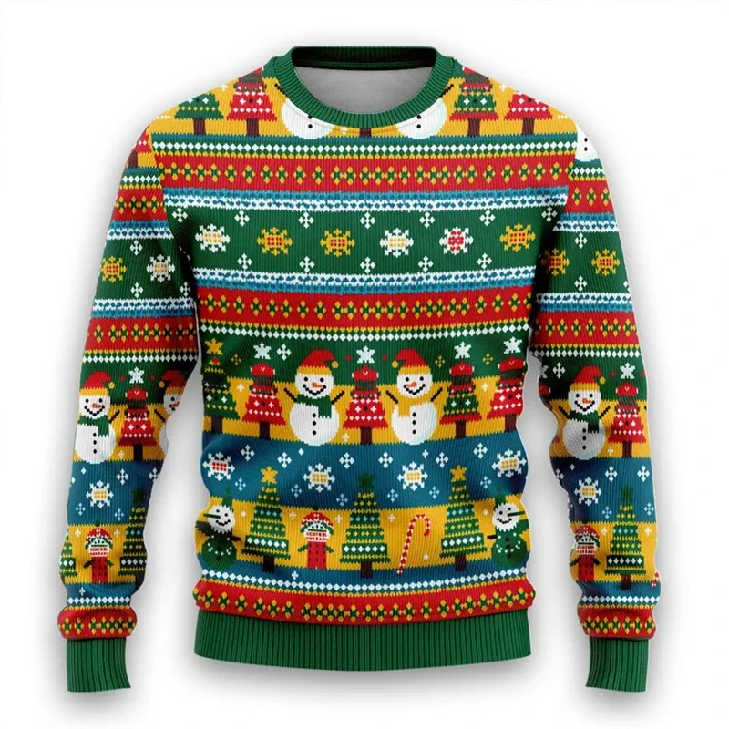 Maglione natalizio personalizzato con ago grosso alla moda Regalo unico e caldo per la stagione Lavorazione a maglia spessa e design su misura