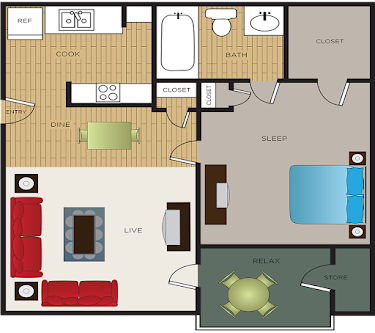 1 Bed 1 Bath