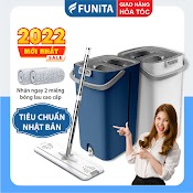 Cây Lau Nhà Thông Minh Funita, Thùng Lau Nhà Tiêu Chuẩn Nhật Bản, Kèm Bộ Lau Nhà 360 Độ, Kích Thước Nhỏ Gọn 20Cm