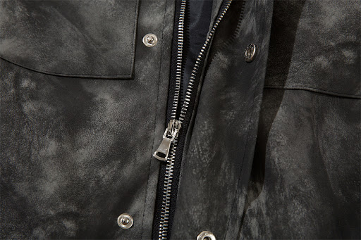 Title 11, Mens Tie-dyed Loose PU Leather Jacket Comforta...