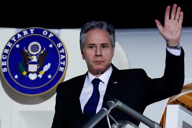 US Secretary of State Antony Blinken gestures as he arrives in Abu Dhabi, during his week-long trip aimed at calming tensions across the Middle East on January 7 2024. Pictuer: REUTERS/Evelyn Hockstein/Pool