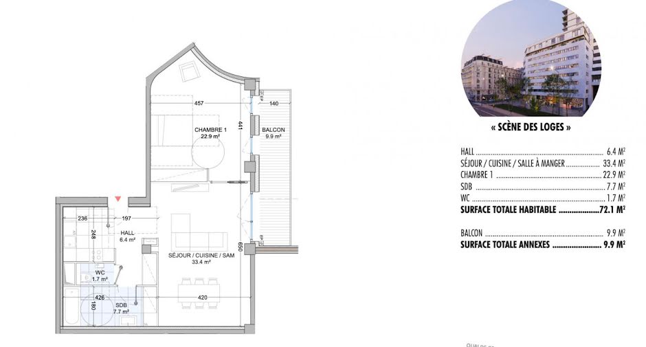 Vente appartement 2 pièces 72.1 m² à Paris 15ème (75015), 945 000 €