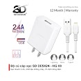 Bộ Củ + Cáp Sạc Hg 88 Chính Hãng Sd Design Sạc Nhanh An Toàn Cho Điện Thoại Iphone, Samsung, Oppo, Xiaomi