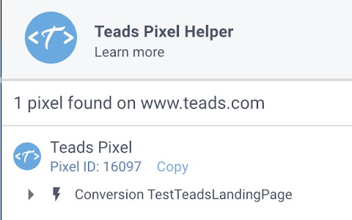 Teads Pixel Helper