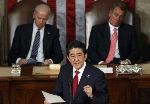 安倍在美国会演说 公然暗批中国