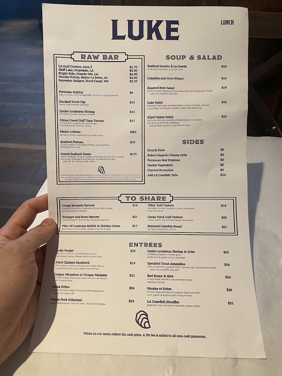 Lüke gluten-free menu