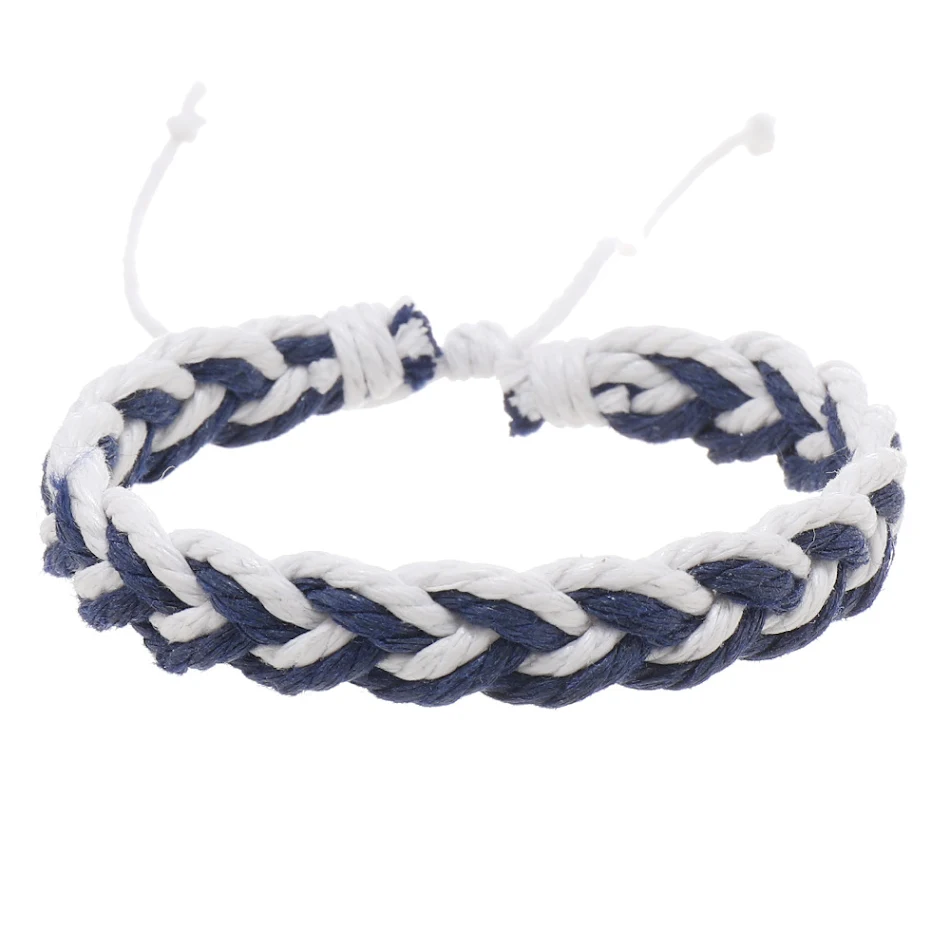 Bracelet en corde de coton tissé à la main, style artistique simple, accessoire de poignet idéal pour un look décontracté et élégant.