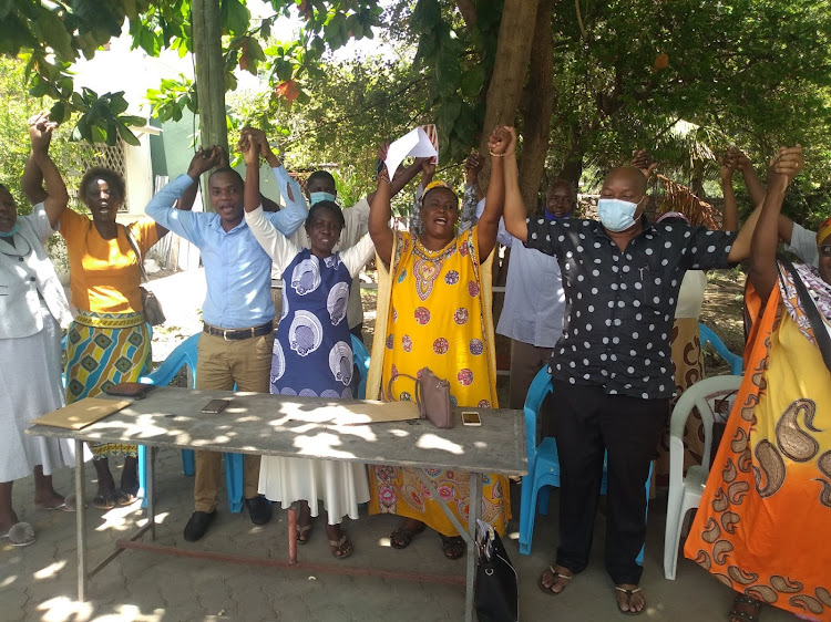 Rabai grassroots leaders at Serani sportsground in Mombasa on Friday, October 16, 2020.