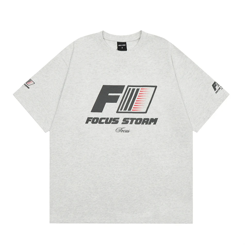 Camiseta Hombre Manga Corta con Estampado de Letras Ajuste Holgado