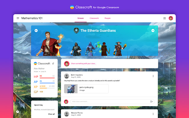 Classcraft for Google Classroom chrome extension