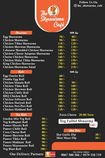 The Shawarma Cafe menu 