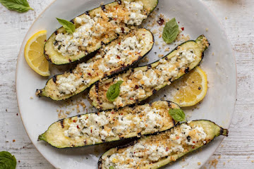 Grilled Goat Cheese Zucchini Boats