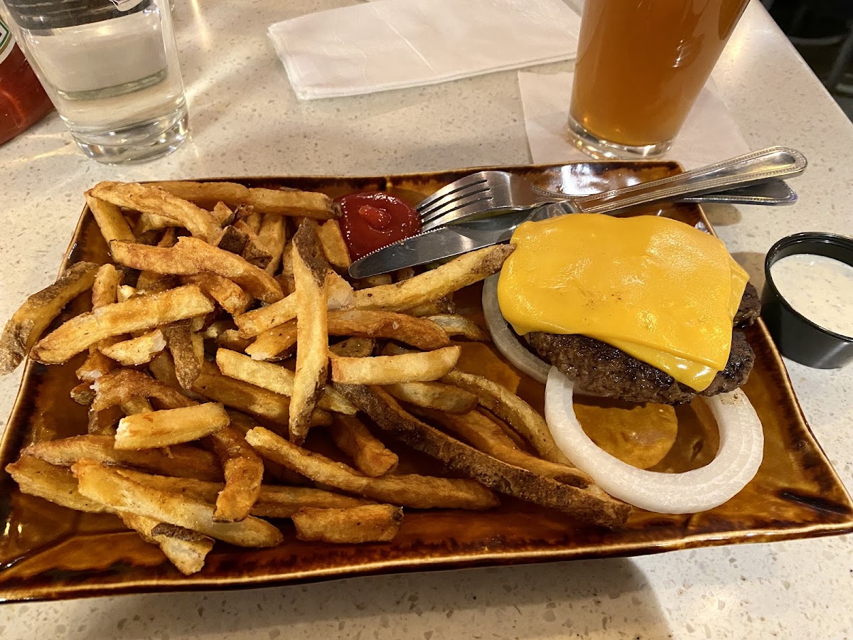 Bunless burger and a cider