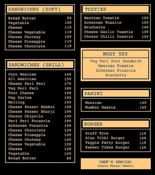 Khetlaapa Cafe menu 