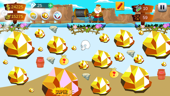 Gold Miner Super v1.4.1 APK + Mod [Much Money] for Android