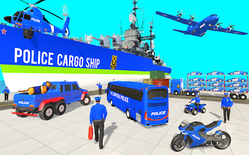 Police Cargo Truck Parking 3D