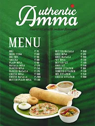 Authentic Amma menu 1
