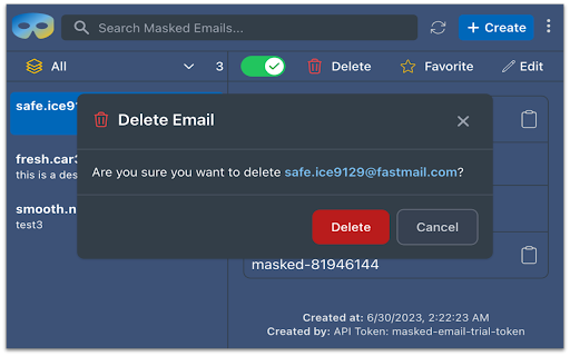 Masked Email Manager