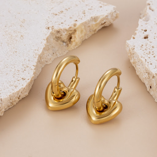 Title 9, Titanium Steel Lovely Star Moon Ball Gold-plate...