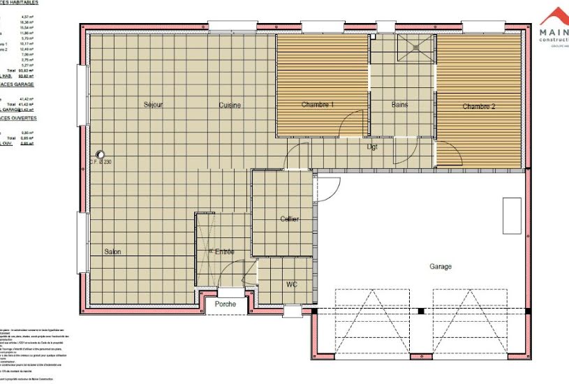  Vente Terrain + Maison - Terrain : 454m² - Maison : 94m² à Sainte-Jamme-sur-Sarthe (72380) 