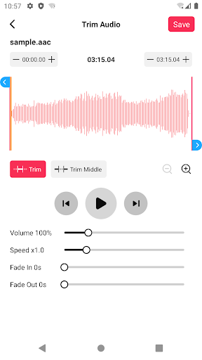 Screenshot Audio Editor & Music Editor